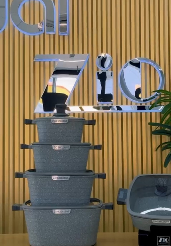 سرویس قابلمه و تابه گرانیتی 10 پارچه زیو مدل ZCS-8555