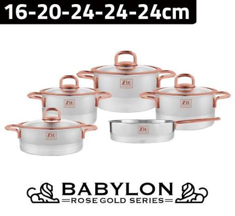 سرویس قابلمه زیو استیل 9 پارچه طرح بابیلون Zio ZCS-1390 Babylon