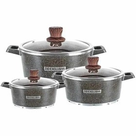 سرویس قابلمه گرانیتی ۶ پارچه زیو مدل Z-8416-44